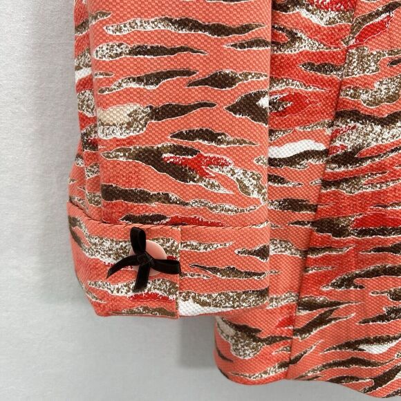 Algo of Switzerland Blazer Jacket Women XL Art To Wear Animal Print Orange Funky - Picture 2 of 13